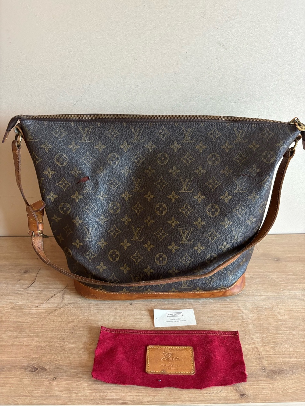Louis Vuitton Monogram Canvas Hobo Bag in Brown